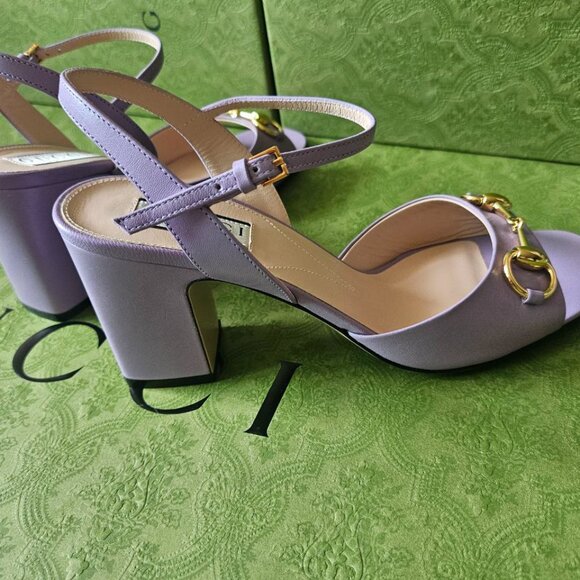 GUCCI Women's Mid-heel Sandal With Horsebit In Yellow size 37 - Picture 8 of 11